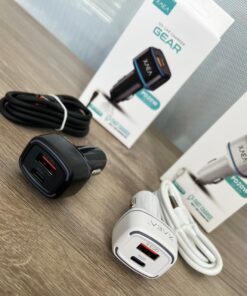 CARGADOR 12V QC 3.0 TIPO C XAEA GEAR 20W (1USB-A + USB-C + CABLE C)(MODS-504)
