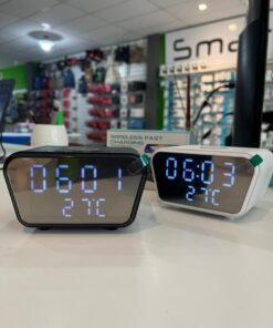 RELOJ DESPERTADOR DIGITAL + CARGADOR INALAMBRICO RDO-323