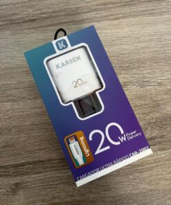 CARGADOR 220V 20W KARSEN (USB-A + USB-C + CABLE LIGHTNING) (CAR-2002)