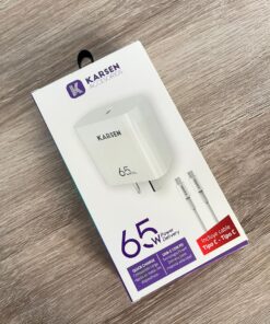 CARGADOR 220V 65W KARSEN (USB-C + CABLE C A C) (CAR-6501)