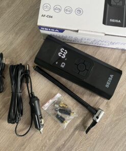 MINI COMPRESOR DE AIRE PORTATIL SEISA AF-C04 (LINTERNA FUNCION S.O.S, POWER BANK, TRABA RAPIDA)