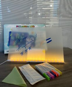 PIZARRA 3D (LED-83097) C/SOPORTE (MARCADORES Y PAÑO) 20X30